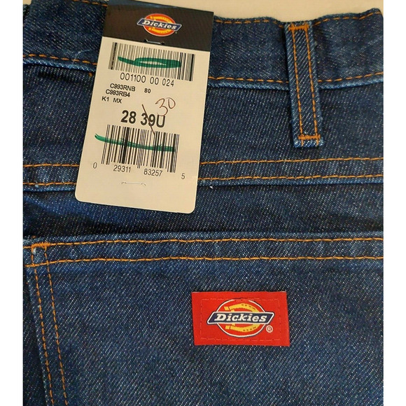 Dickies 5 Pocket Straight Leg Blue Work Jeans Men's Size 28x39 NWT - Picture 3 of 9
